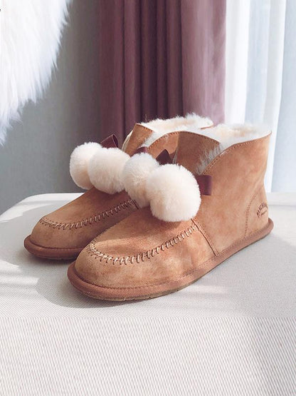 Fur Ball High-Top Wool Snow Boots Uggs