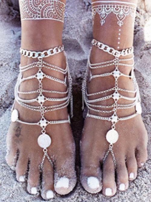 Vintage Punk Multilayer Tassels Footchain Accessories