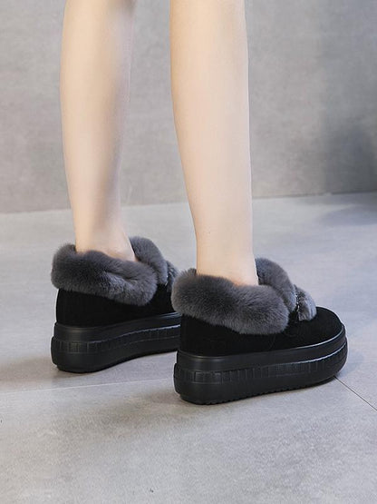 Thick-Bottomed Real Fluffy High Women'S Shoes