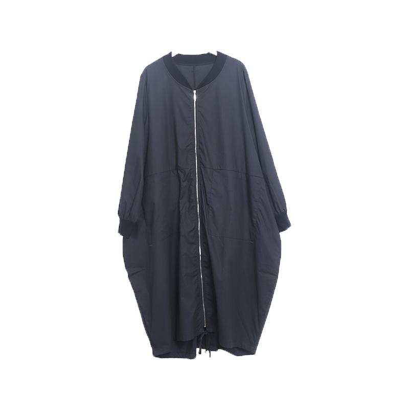 Women Autum Spring Round Nech Long Sleeve Coat