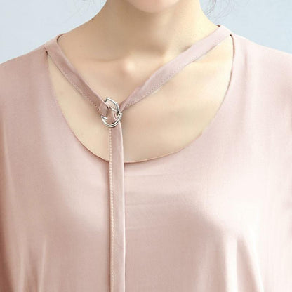 Modal Summer Women Loose Casual Plain Light Pink Shirt