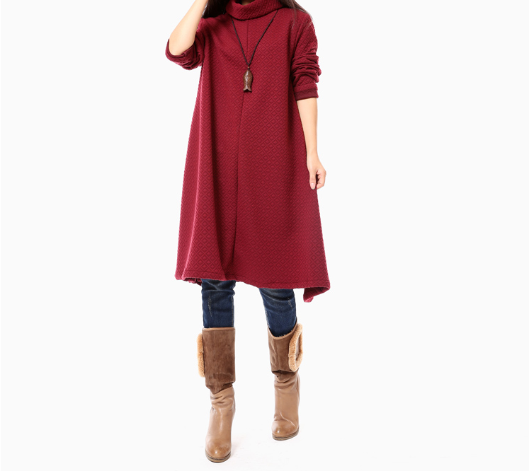Women Long Sleeve Loose Fitting Winter Dress