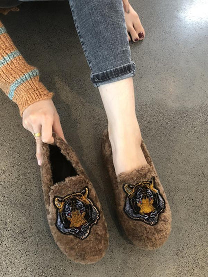 Wool Flat Fur Fashion Shoes