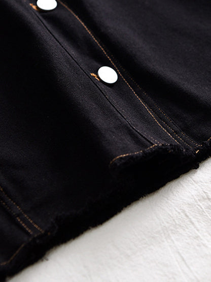 Casual Loose Long Sleeves Buttoned Solid Color Lapel Collar Jackets&Coats