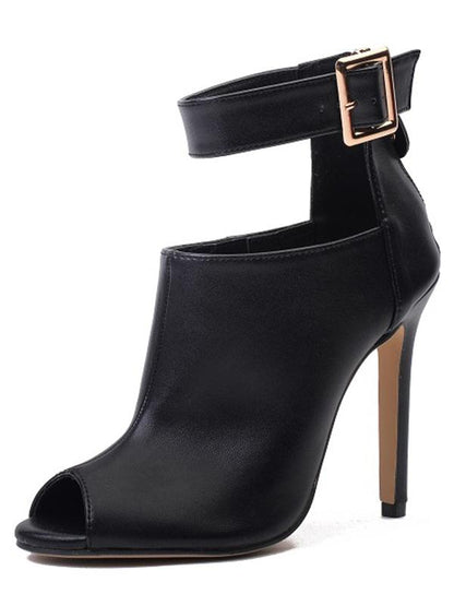 Fashion Solid Color Peep-toe High Heels