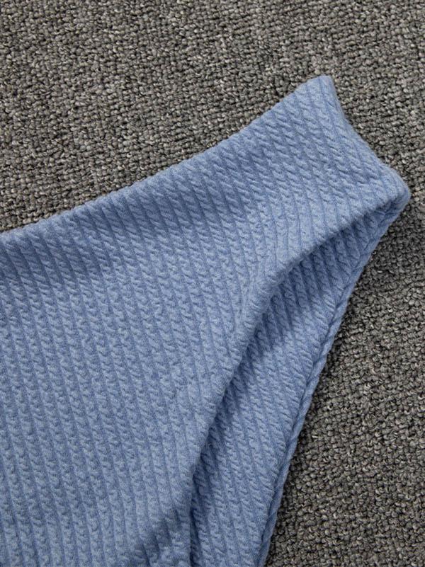 Split-Joint Strapless Split Bikini Swimsuit