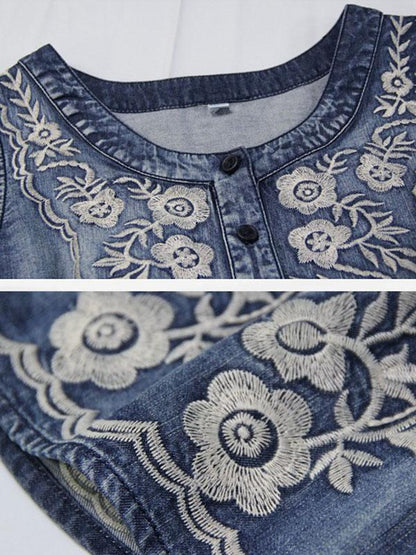 2019 Summer New Vintage Embroidery Falbala  Dress
