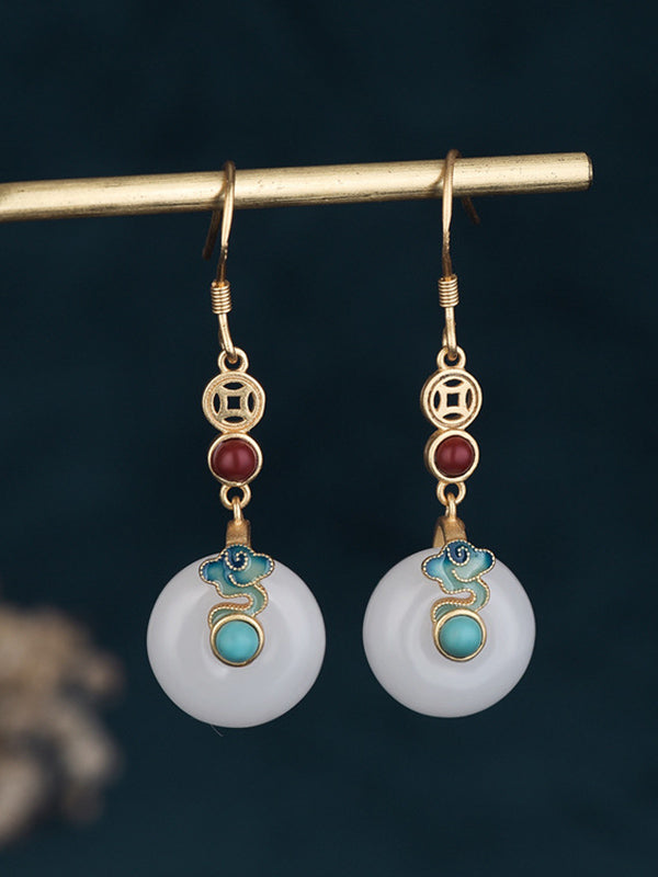 Vintage Cloud-Embellished Split-Joint Earrings Accessories