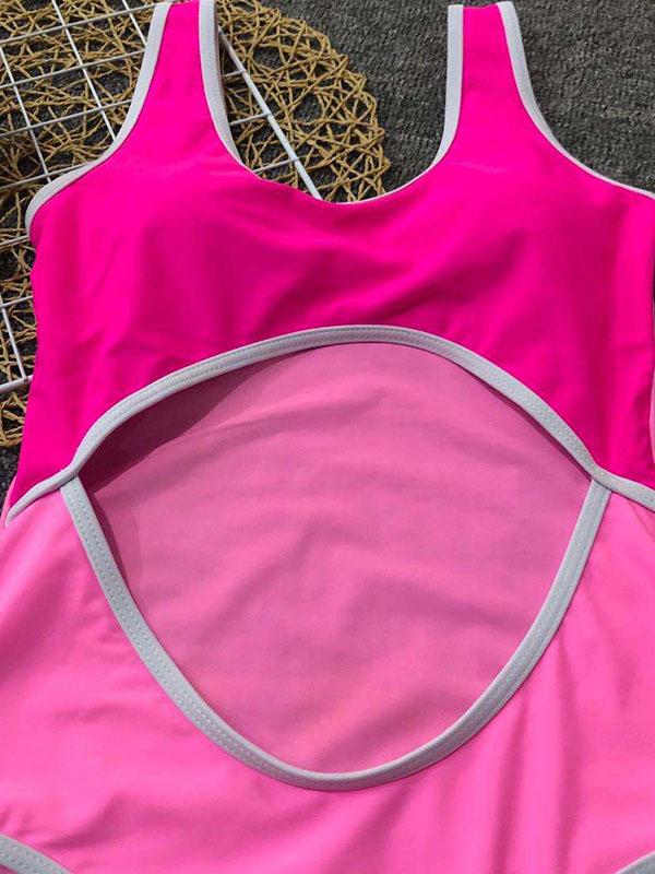 Split-Joint Hollow One-Piece Swimwear