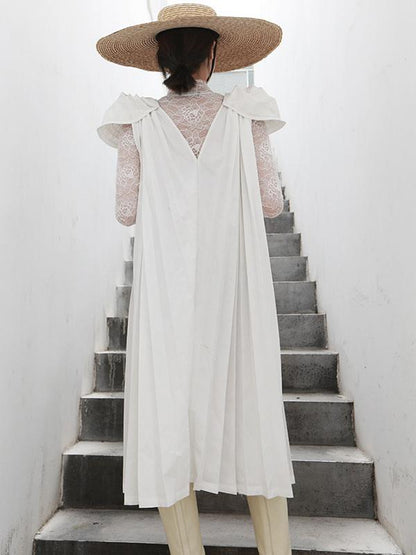 Elegant V-neck Big Hem Long Dress