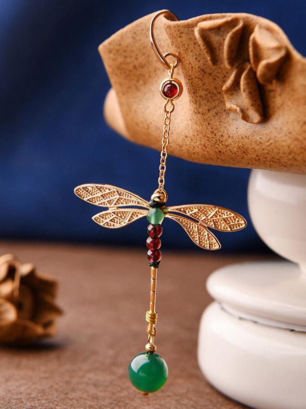 Original Vintage Asymmetric Agate Eardrop