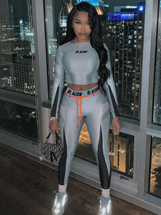 Letters Floral Breathable Sports Yoga&Gym Suits