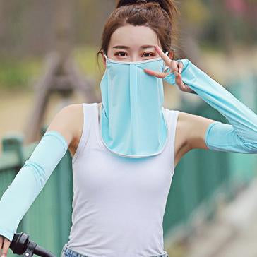 Solid Color Breathable Ice Silk Sunscreen Mask
