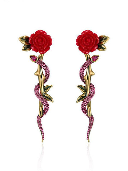 Original Vintage Rose Eardrop