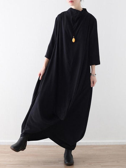 Loose Asymmetric Split-joint Long Dress