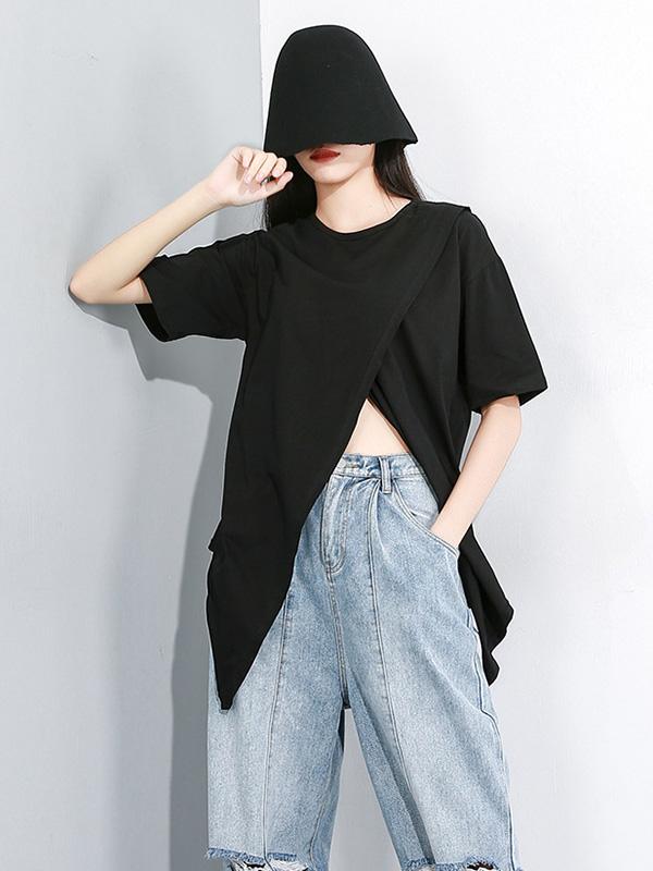 Asymmetric Split-front T-Shirt