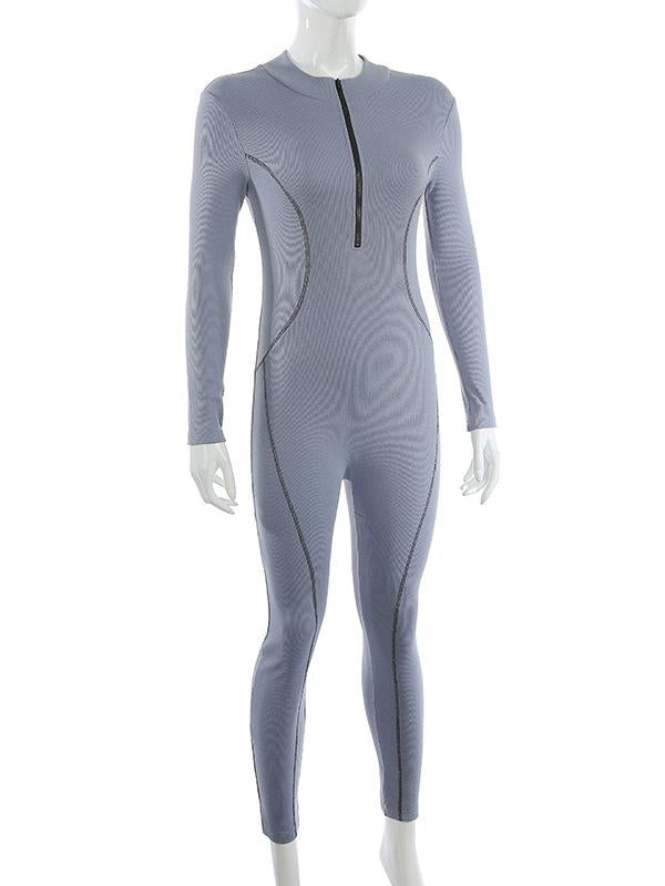 Zipper Long Sleeves Jumpsuits