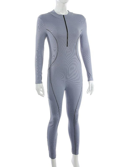 Zipper Long Sleeves Jumpsuits