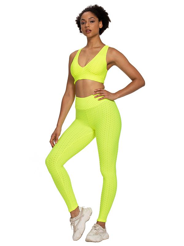 Wrap Solid Color V-Neck Sports Bra