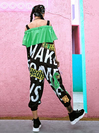Dinosaur Printed Hip-hop Jumpsuits