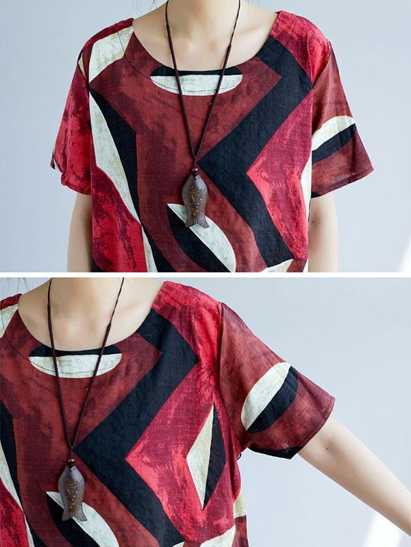 Original Printed Round-Neck Dress