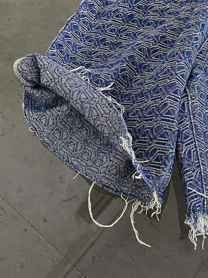 Stylish High Waisted Printed Fringed Fifth Jean Pants
