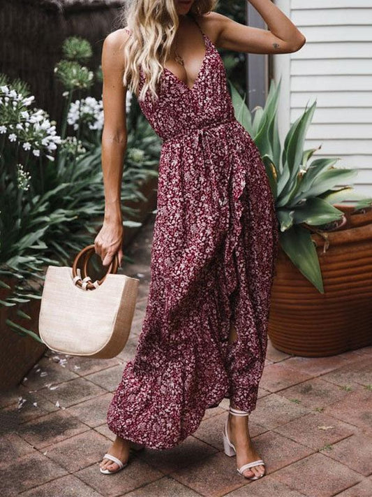 Sexy Bow-embellished Spaghetti-neck Maxi Dresses