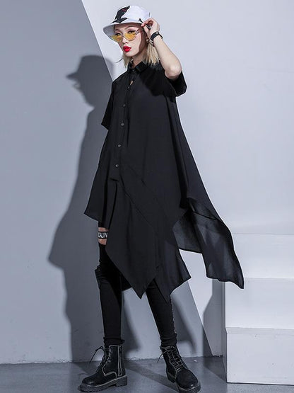 Chiffon Loose Oversize Asymmetric Blouse Dress