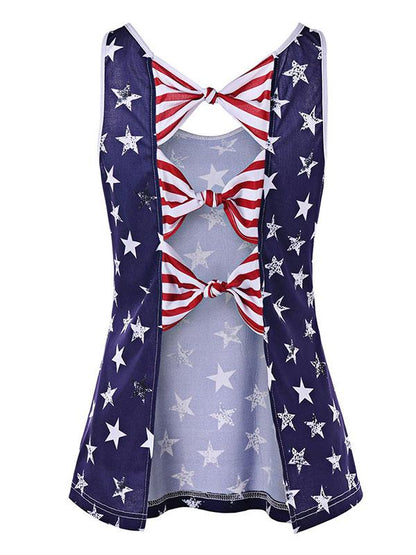 Flag Printed Backless Tank