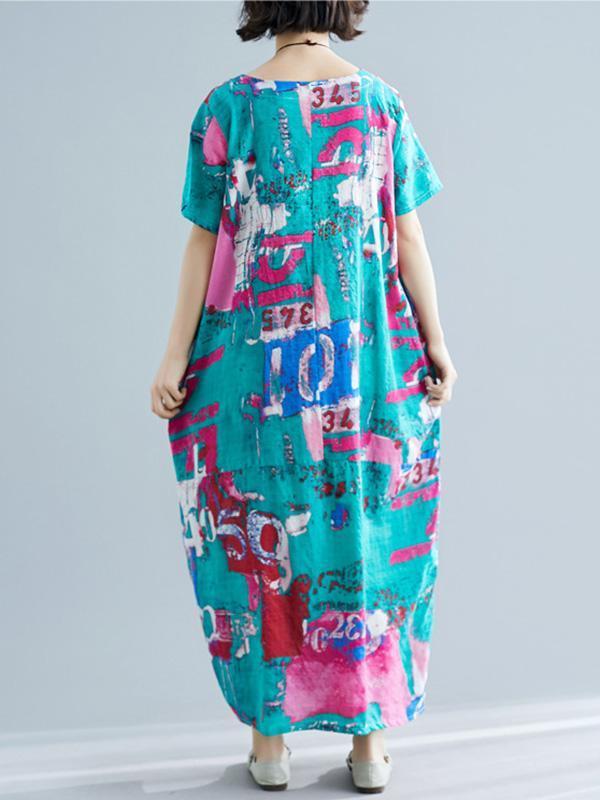 Original Printed Round-Neck Dress