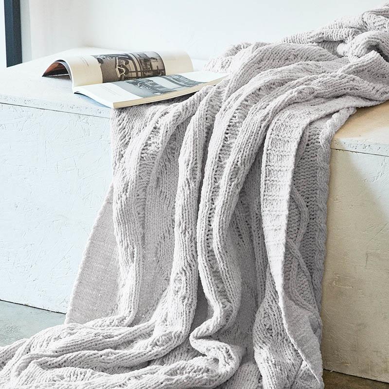 Solid Crochet Knit Blankets