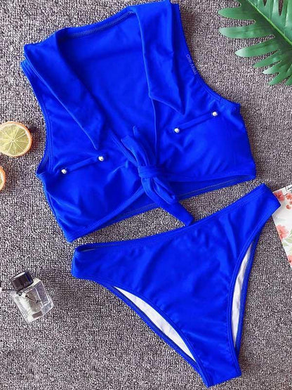 Plain Wire Free Bikinis Swimwear