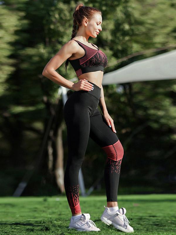 Fashion Printed Wrap Yoga Suits