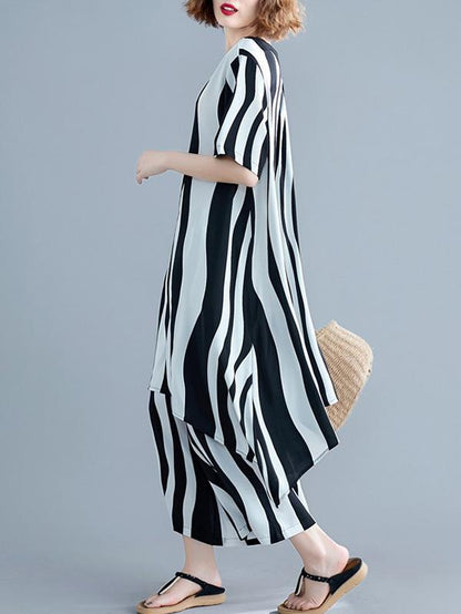 2019 Summer New Loose Oversize  Striped Suit