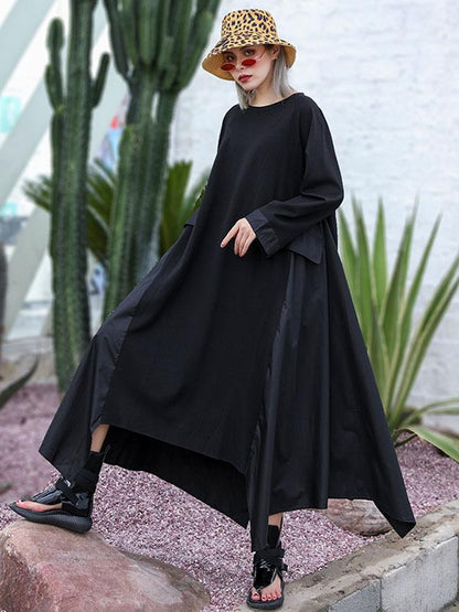 Loose A-line Cropped Long Dress