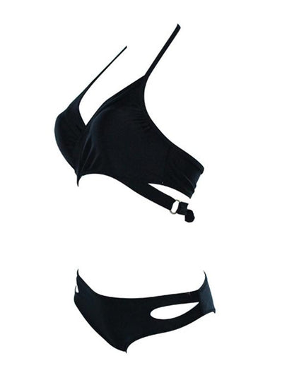 Solid Color Bikini Swimsuit