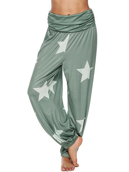 Stars Printed Plus Size Loose Harem Pants