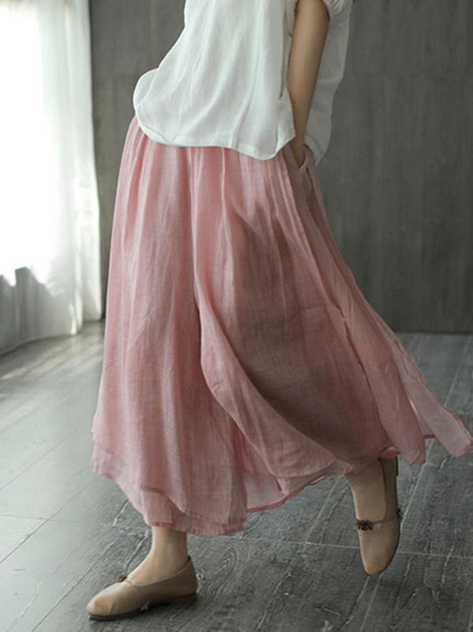 Casual Solid Column Pants Bottoms