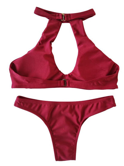 4 Colors Sexy Halter-neck Bikinis Swimwear