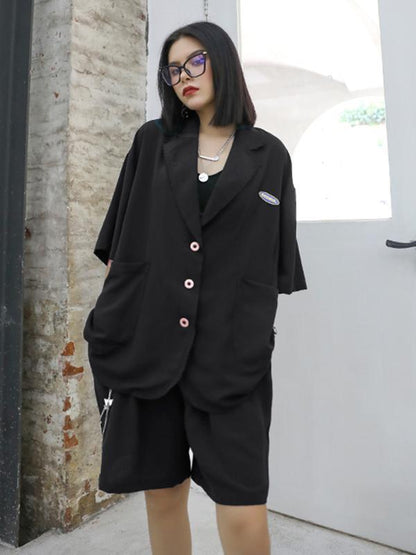 Original Solid Tops& Wide Leg Shorts Suit