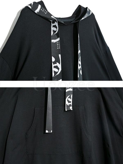 Casual Split-joint Hoodie Goth Sweatshirt Dress