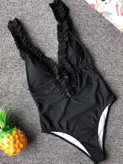 Falabala Plain One-piece Swimwear