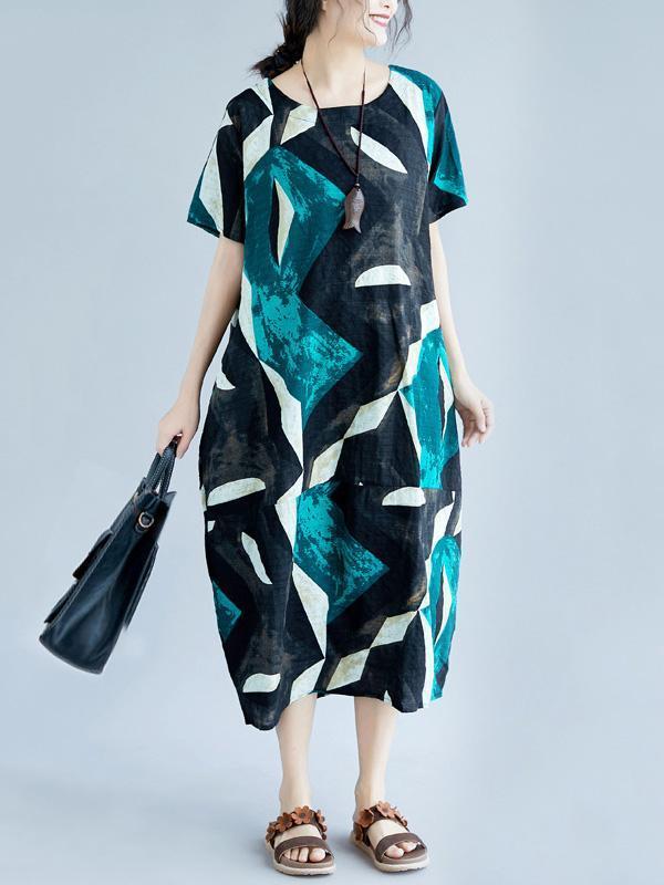 Original Printed Round-Neck Dress