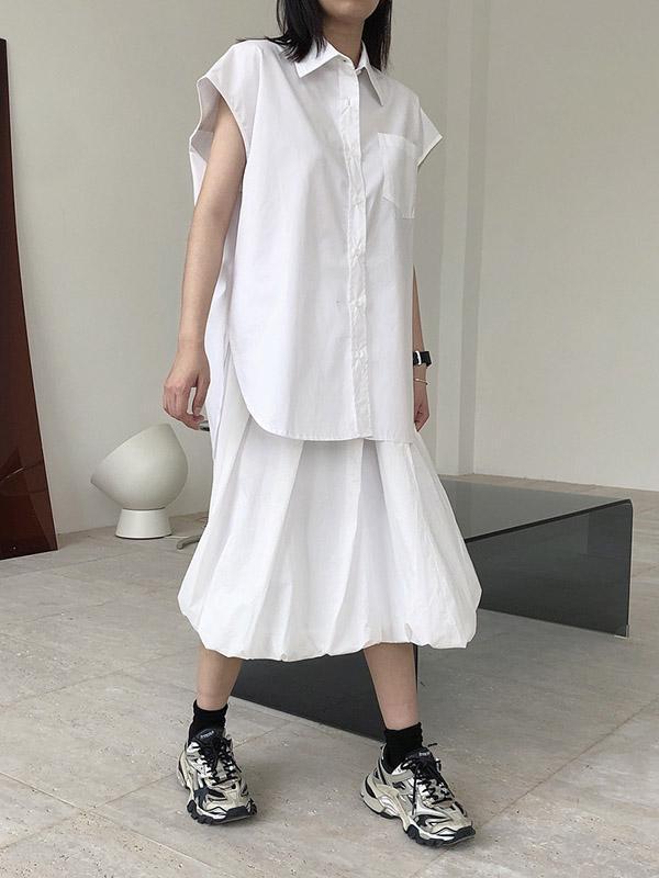 Original Solid Sleeveless Blouses&Shirts Tops