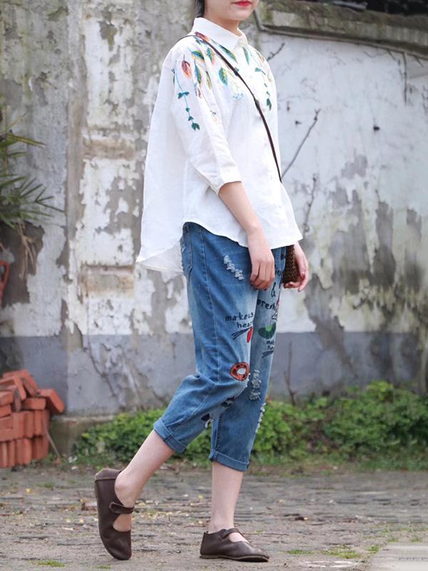 Retro Elastic Waist Harem Pants
