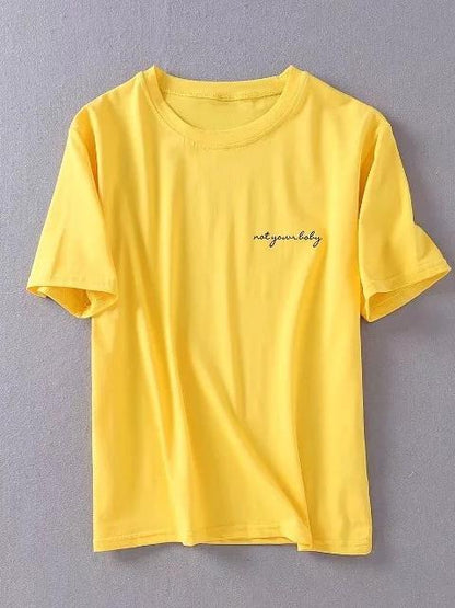 Casual Loose Letter Round-neck T-shirt