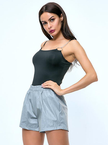 Solid Elastic Sport Shorts