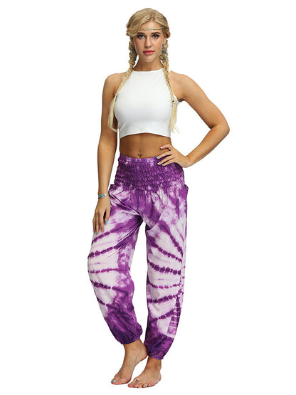 Bohemia Tie-Dyed Elastic Multi-Colored Knickerbockers& Yoga Pants
