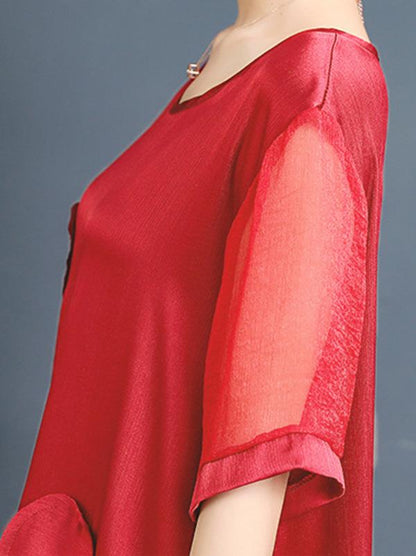 Casual A-line Light Midi Dress