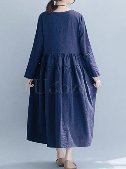 Casual Cotton Simple Long Dress